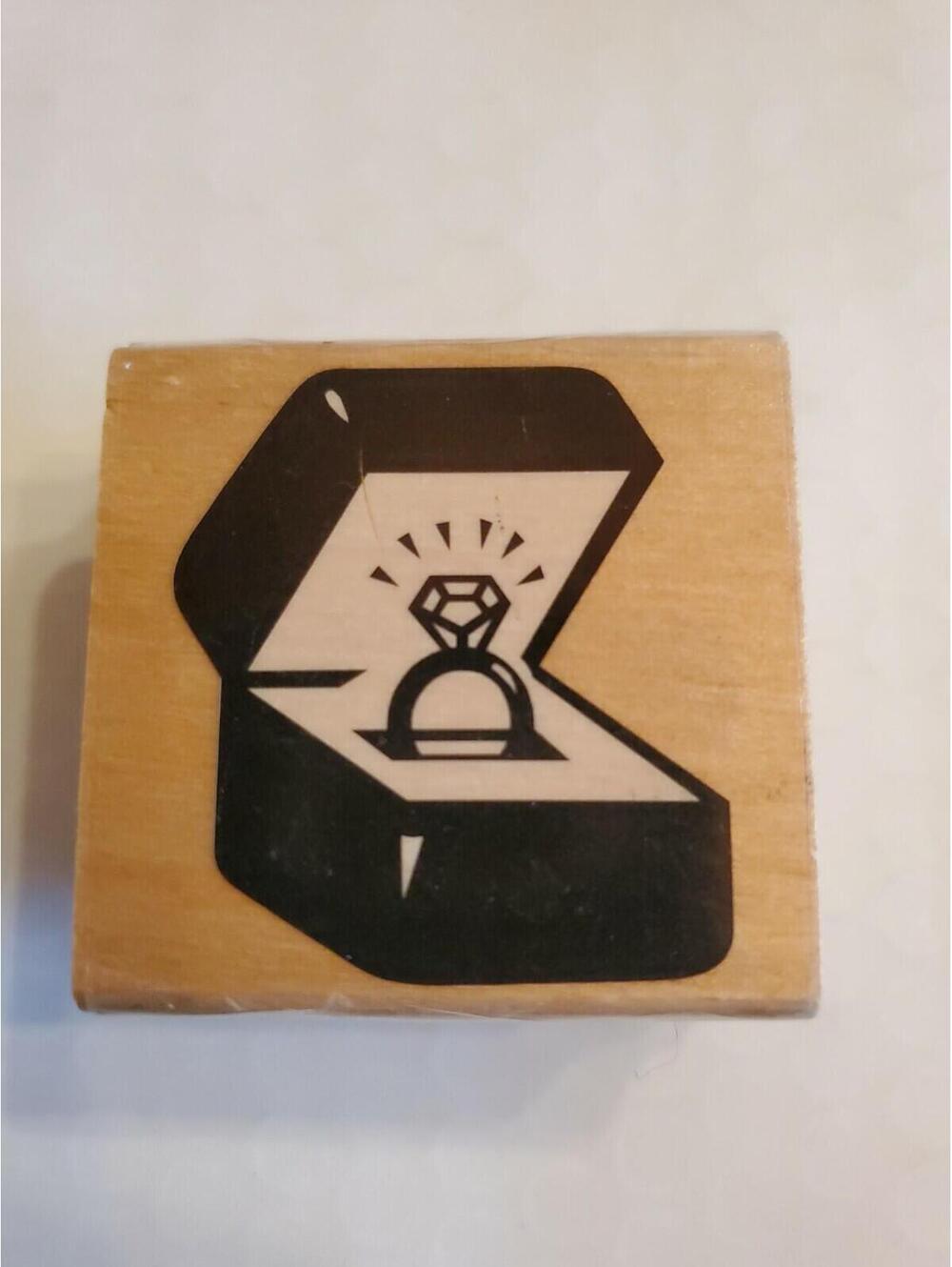 Canadian Maple Collections Diamond Engagement Ring Rubber Stamp Wooden Wedding